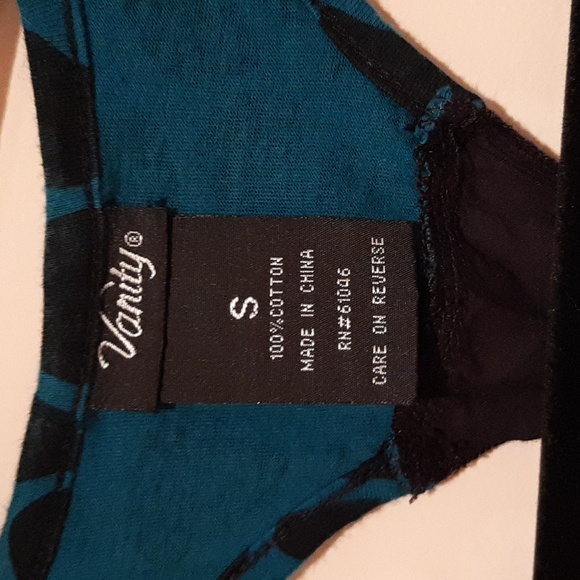 Razorback teal and black tank top size small - Picture 2 of 5